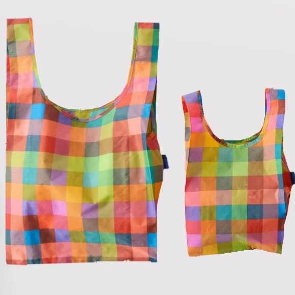 BAGGU Handbags - (SET) BAGGU Madras Standard and Baby Reusable Bag (SET OF TWO)